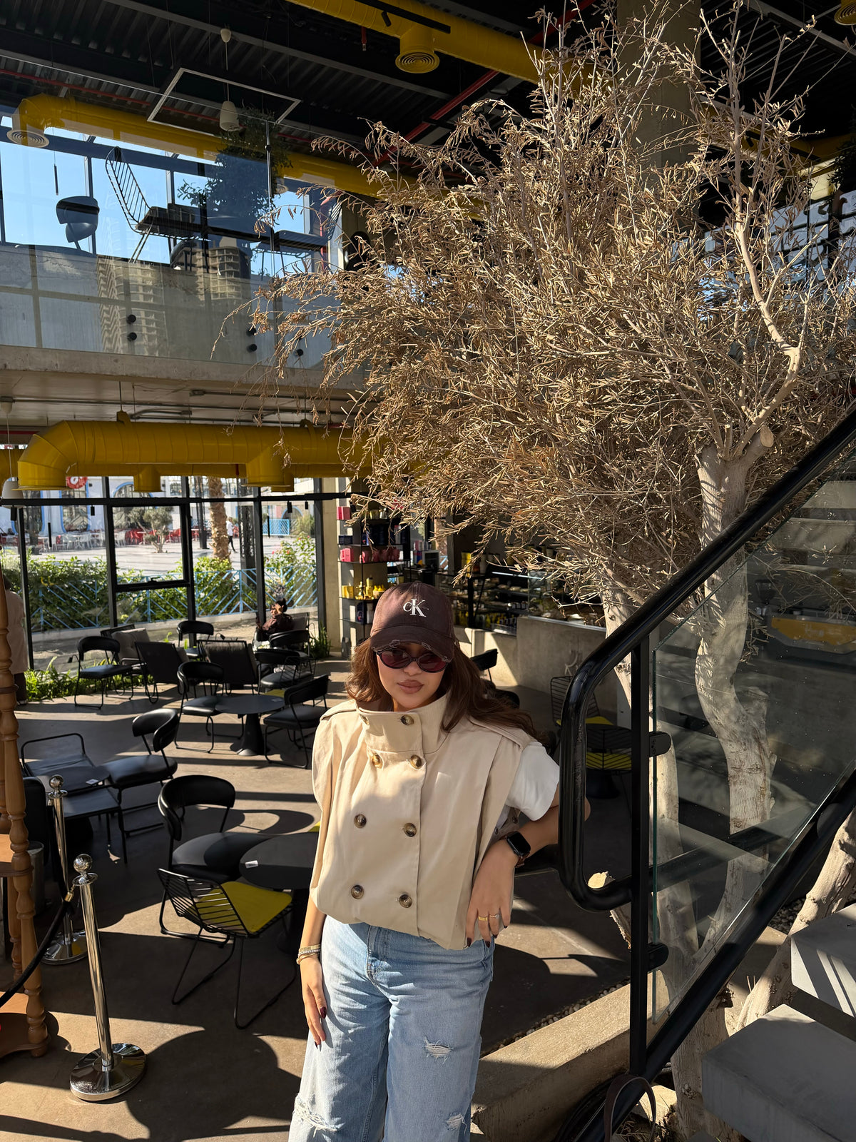 Cropped trench coat