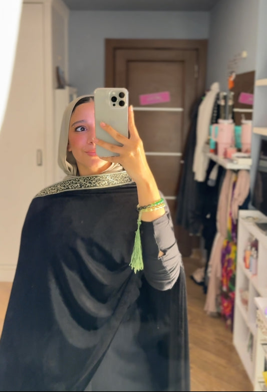 Black velvet kaftan