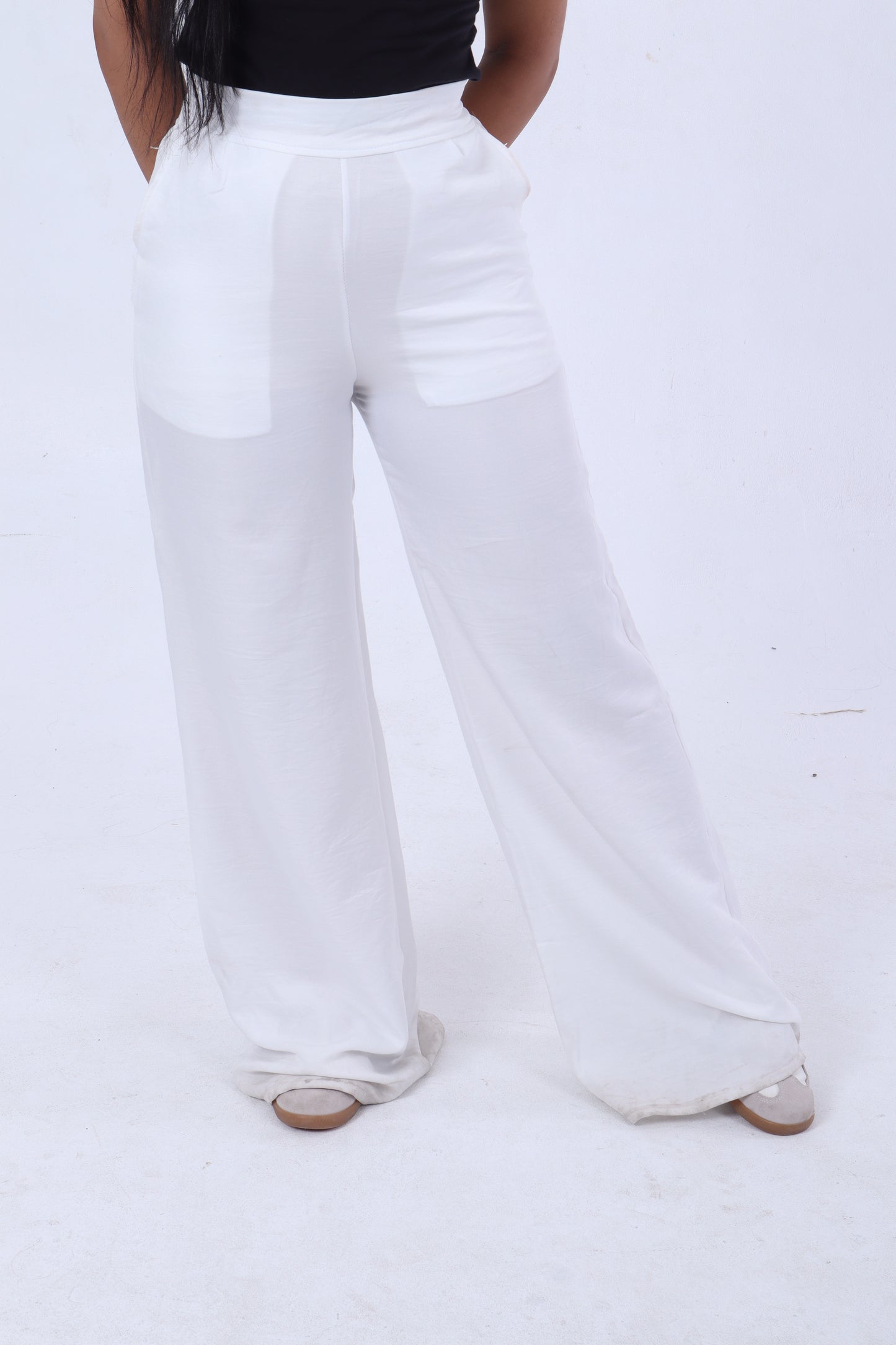 White linen pants