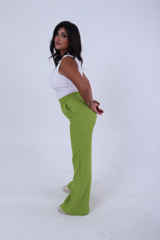 Green linen pants
