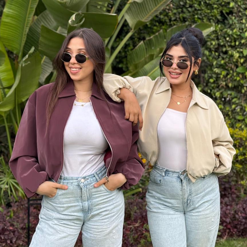 Cropped bomber jacket