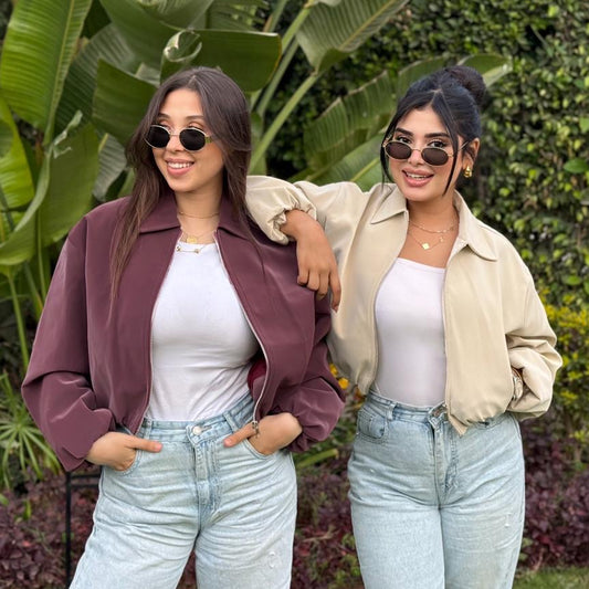 Cropped bomber jacket