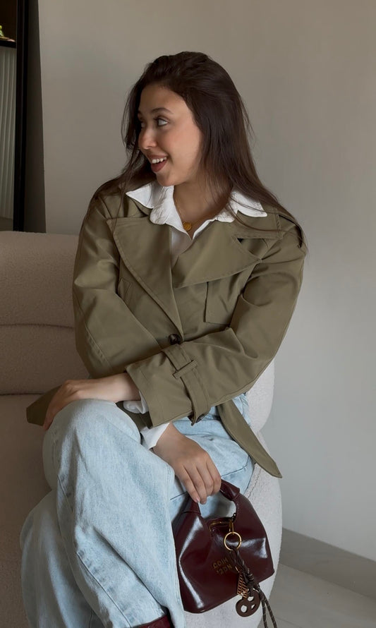Cropped trench coat