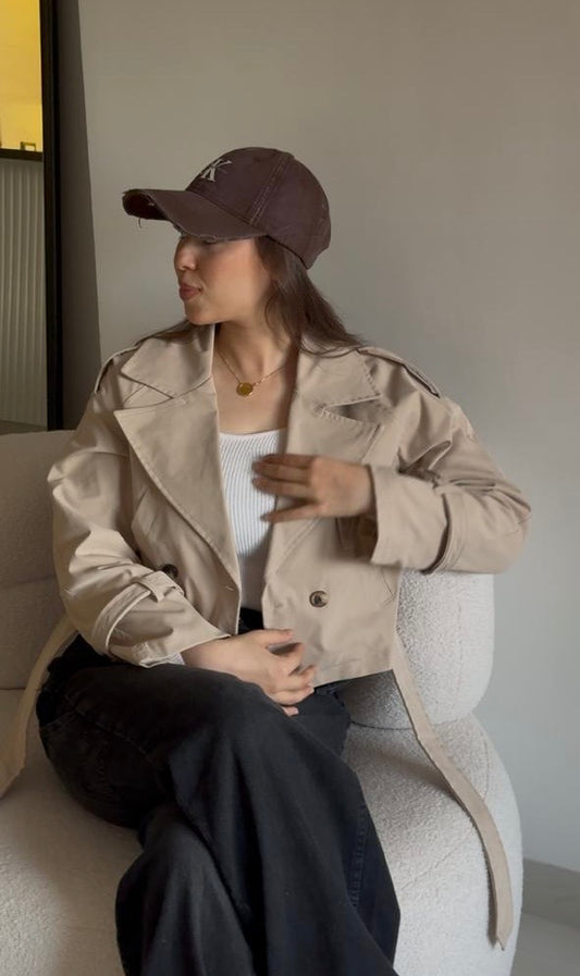 Cropped trench coat