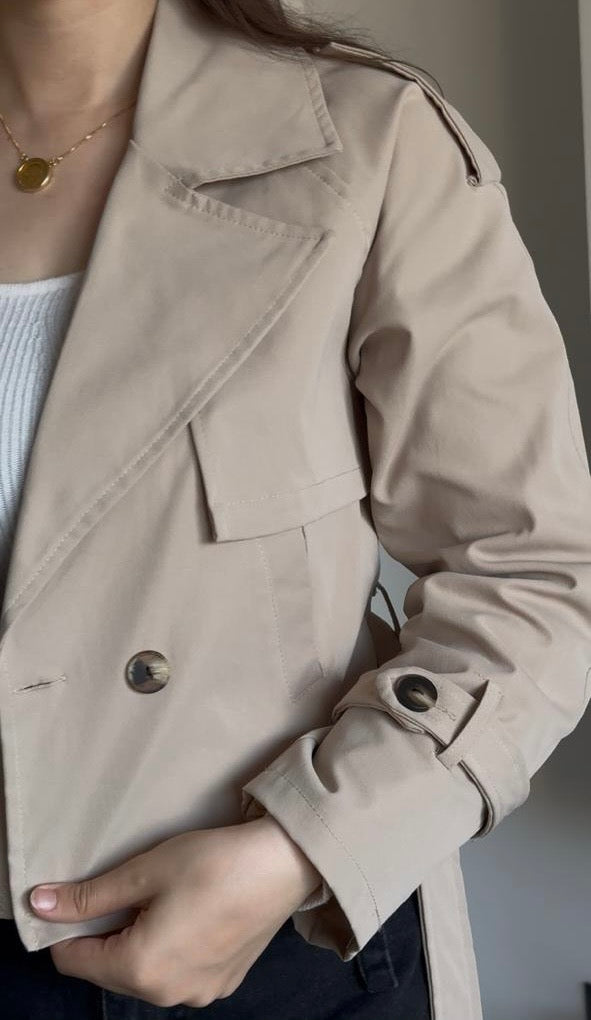 Cropped trench coat