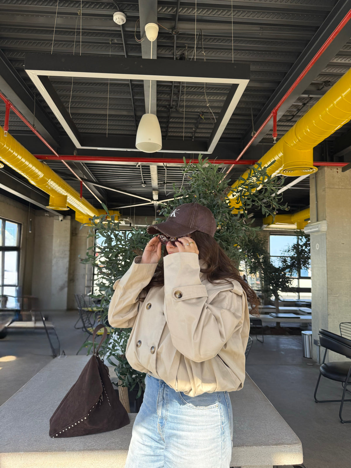 Cropped trench coat