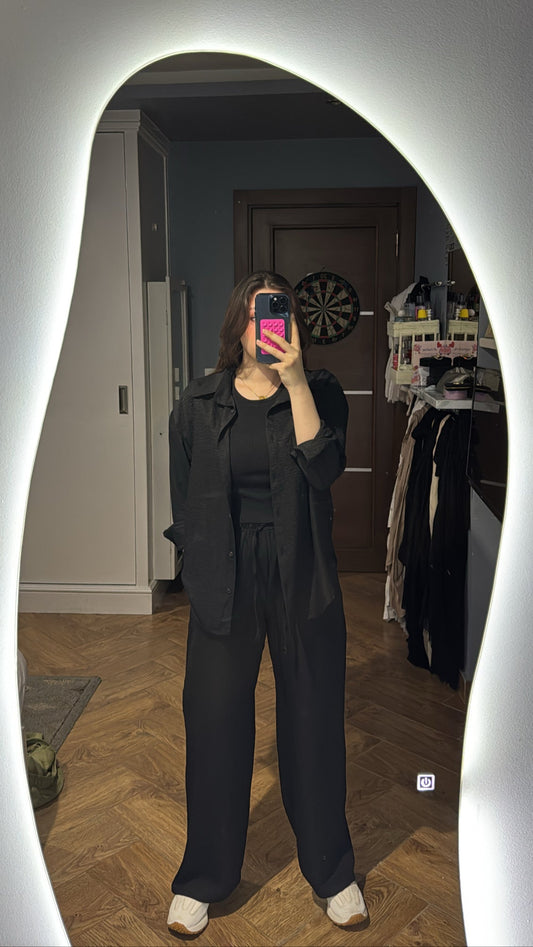 Black linen set