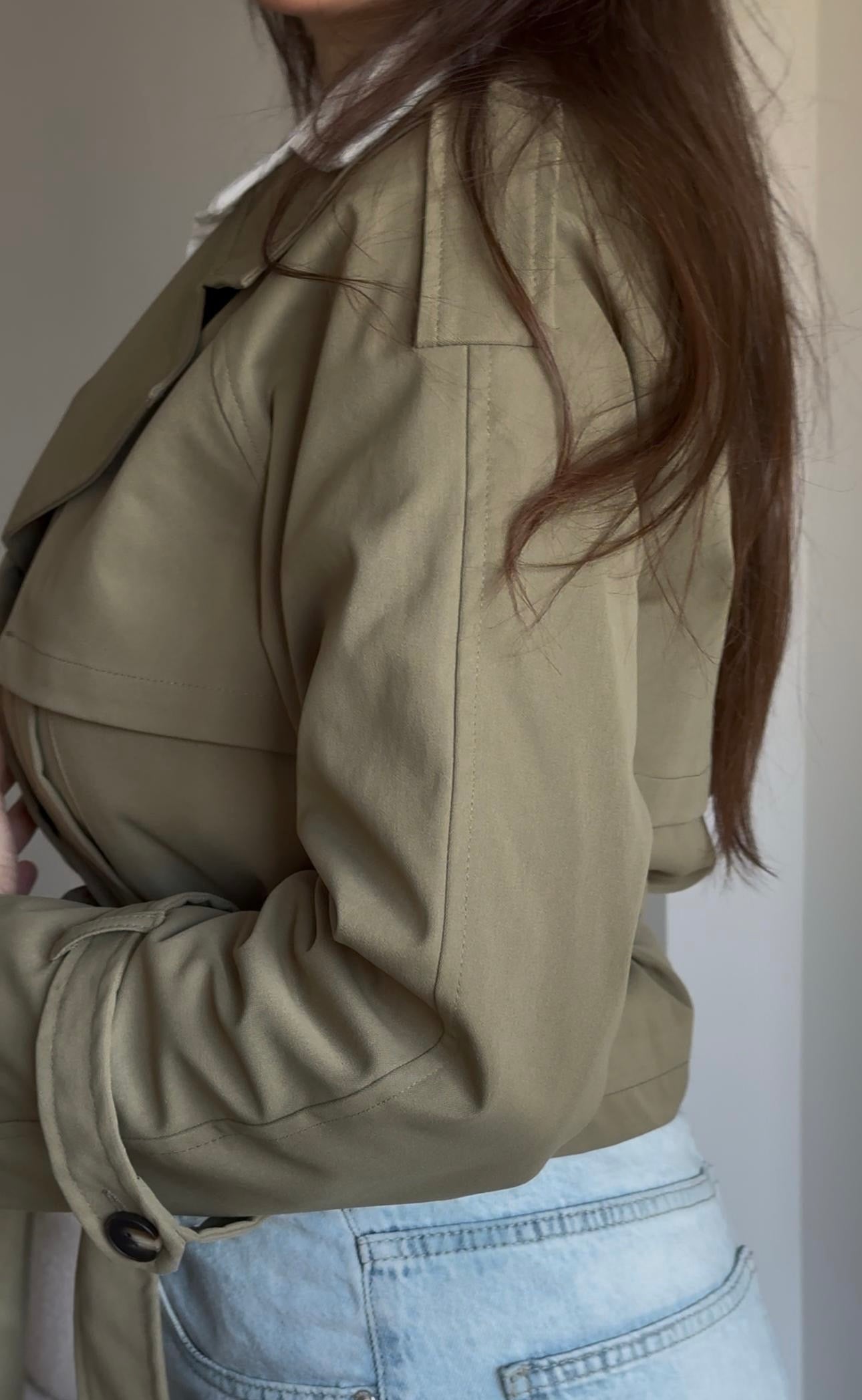 Cropped trench coat