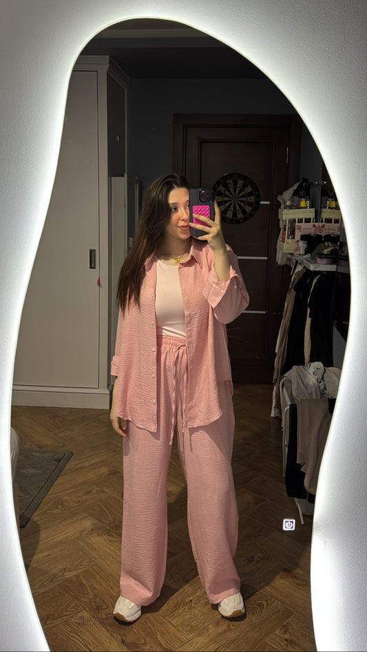 Baby pink linen set