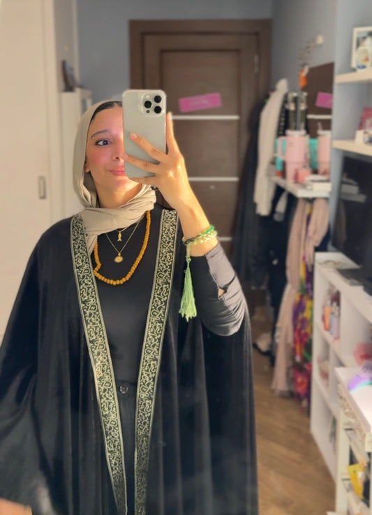 Black velvet kaftan