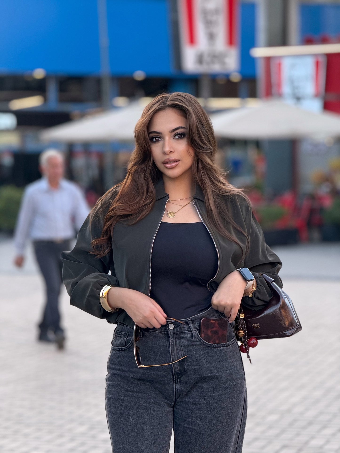 Cropped bomber jacket