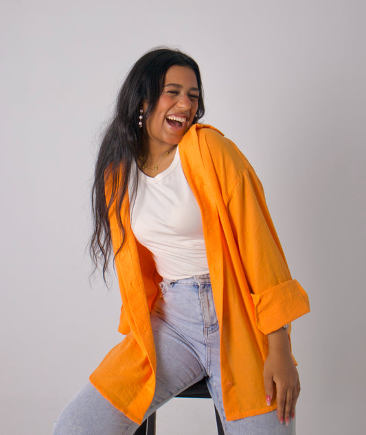 Orange Linen shirt