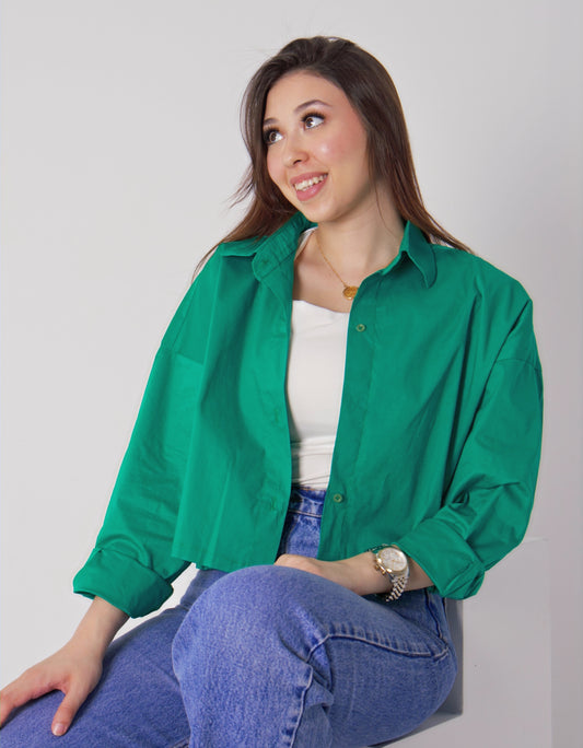 Green Cropped shirt