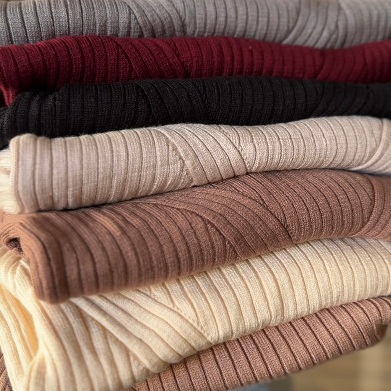 High neck ribbed top