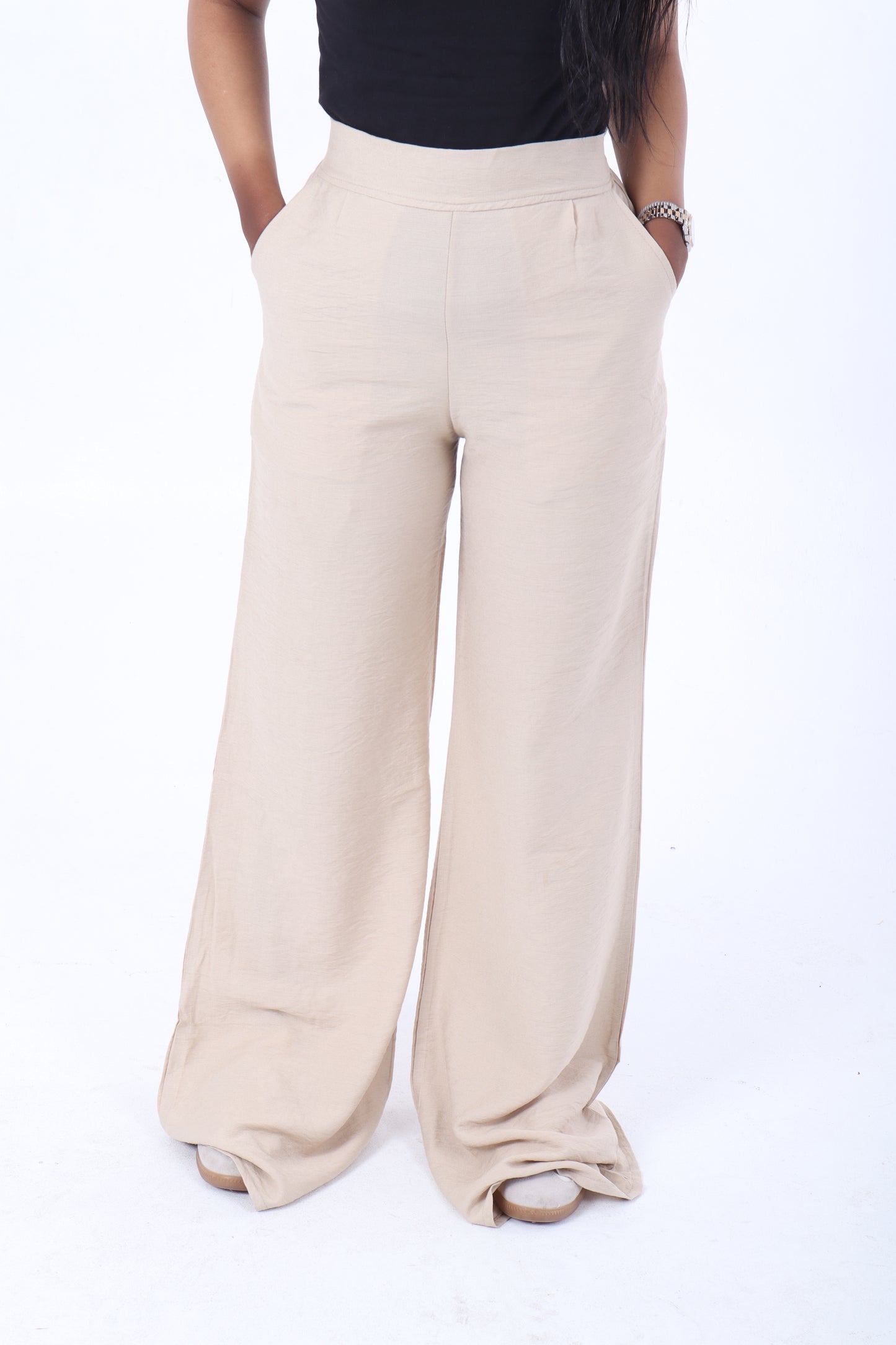 Beige linen pants