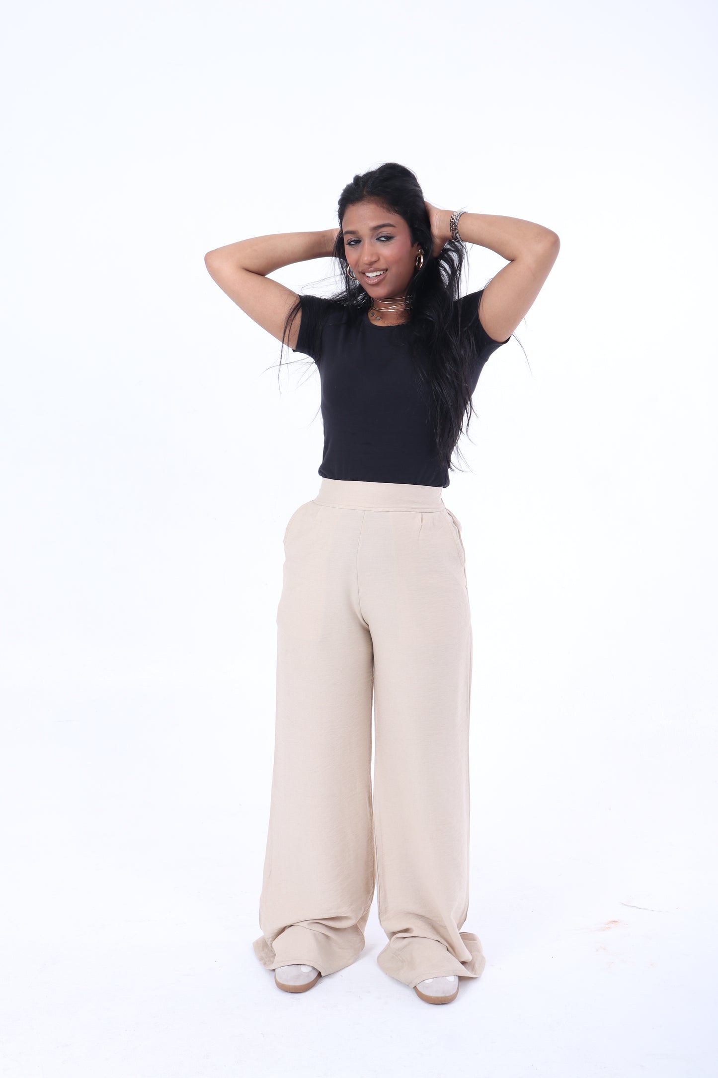 Beige linen pants