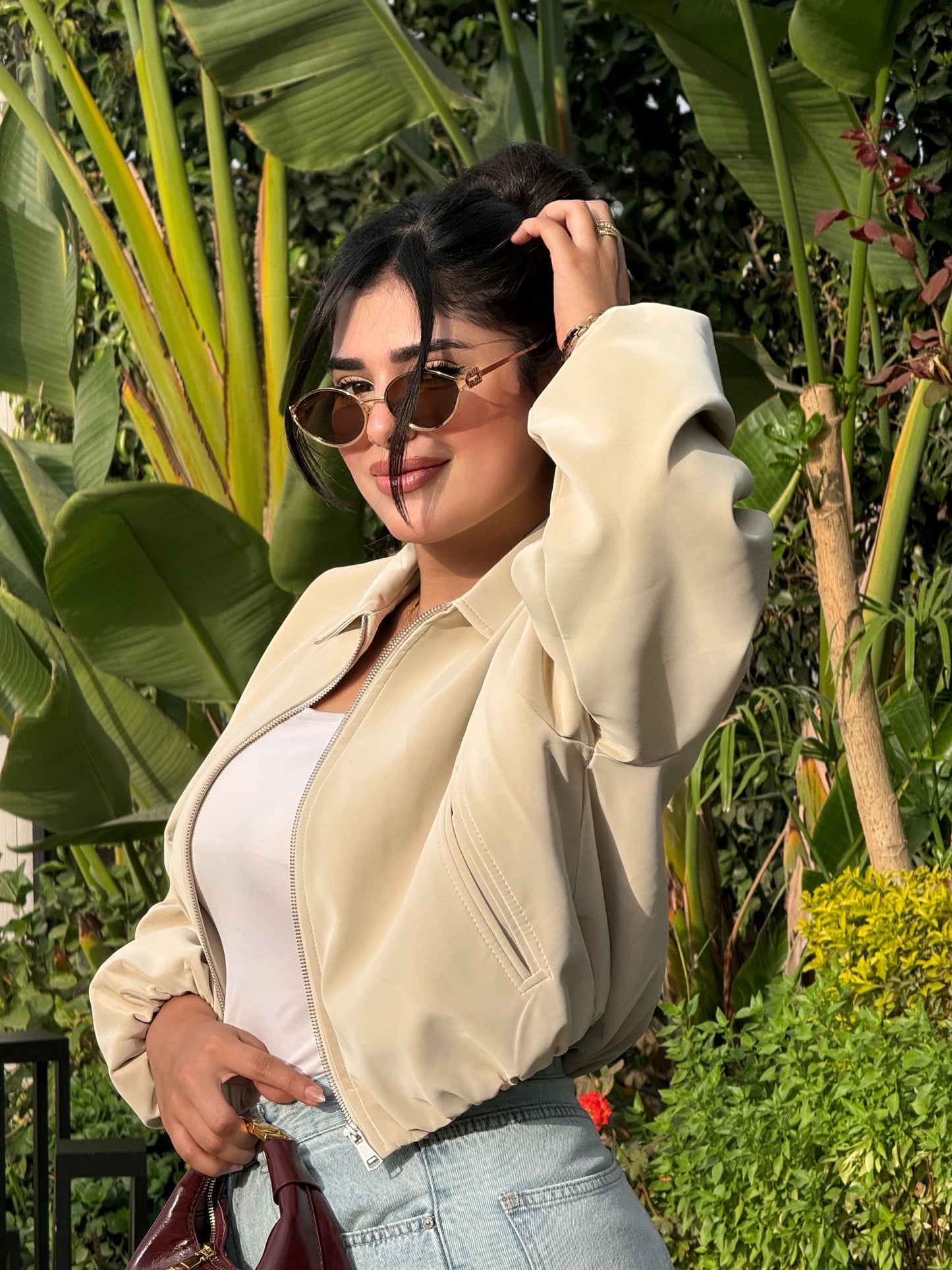 Cropped bomber jacket