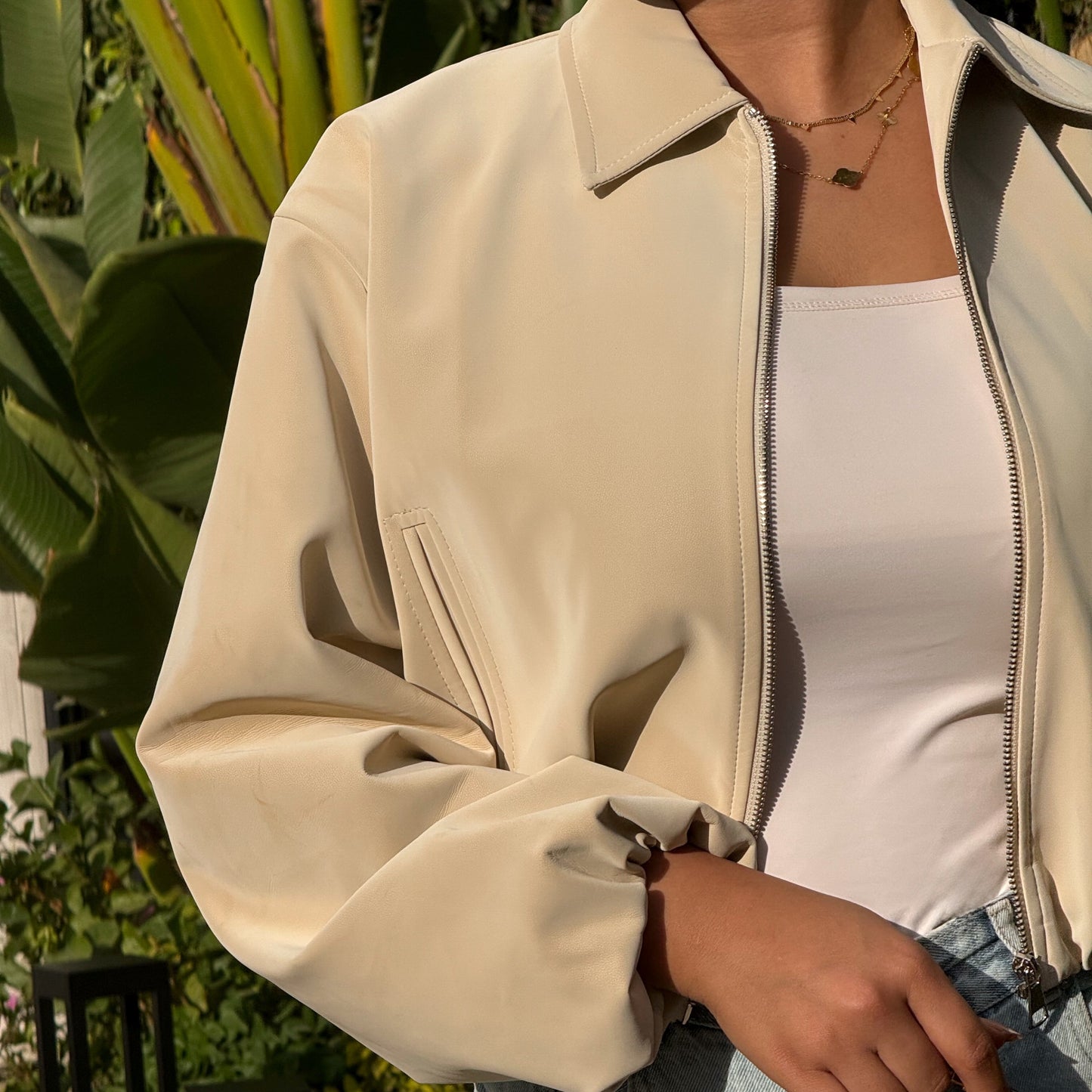 Cropped bomber jacket