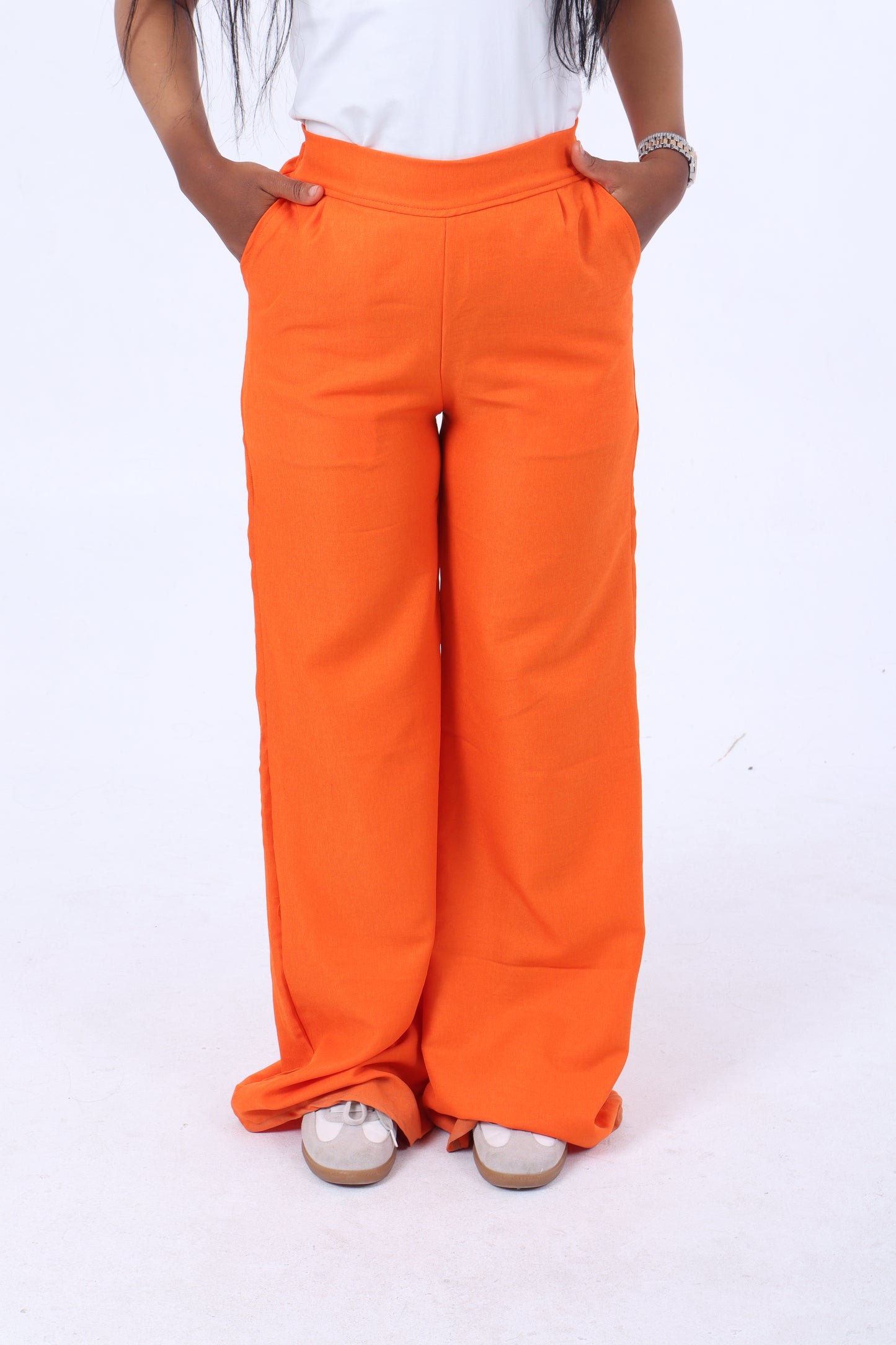 Orange linen pants