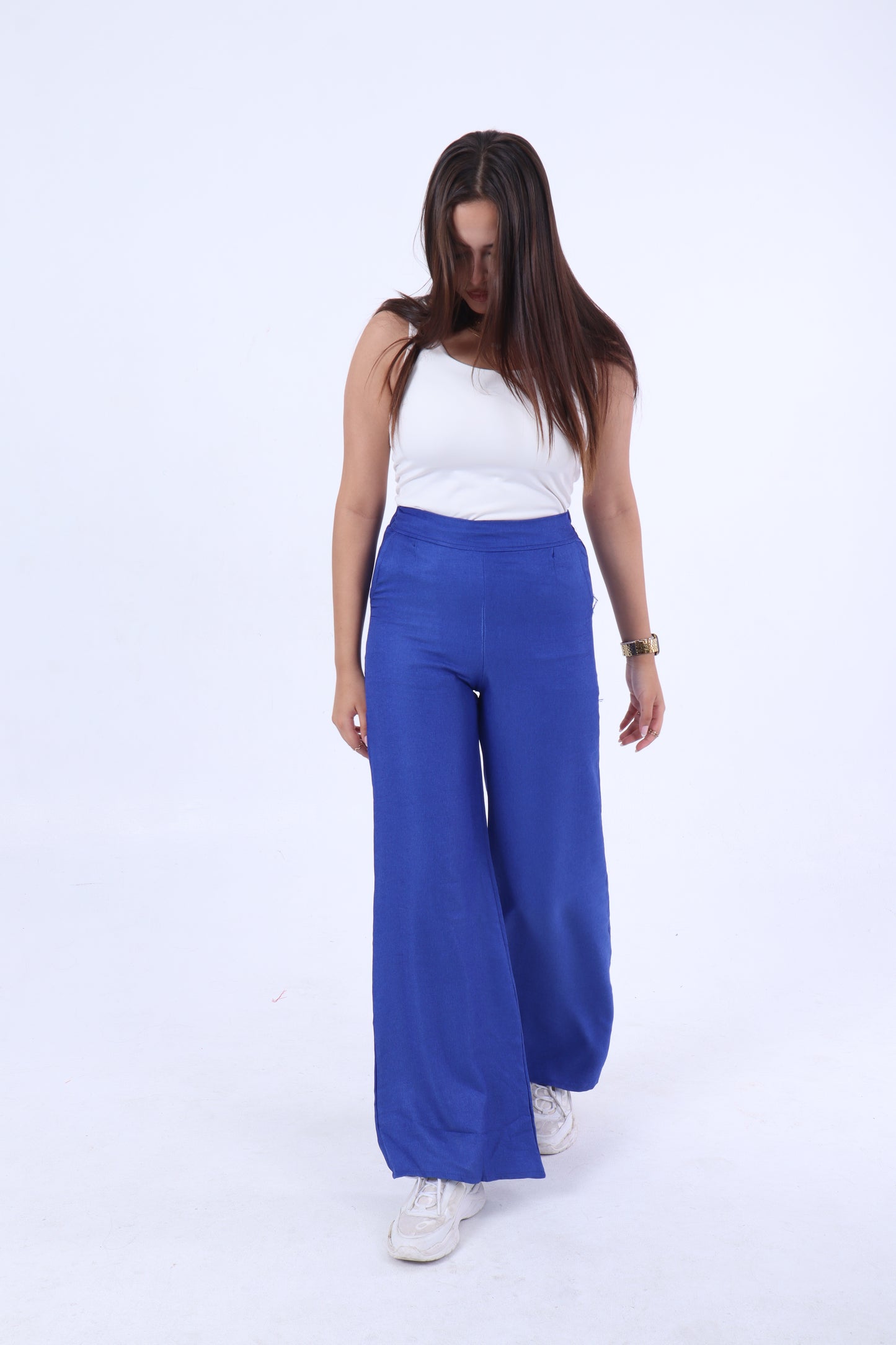 Blue linen pants