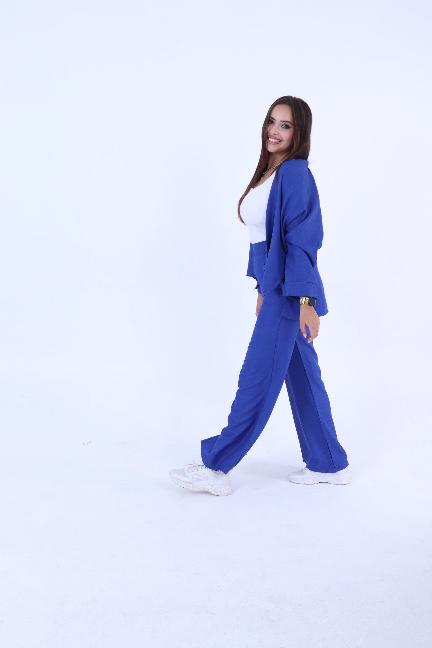 Blue linen pants