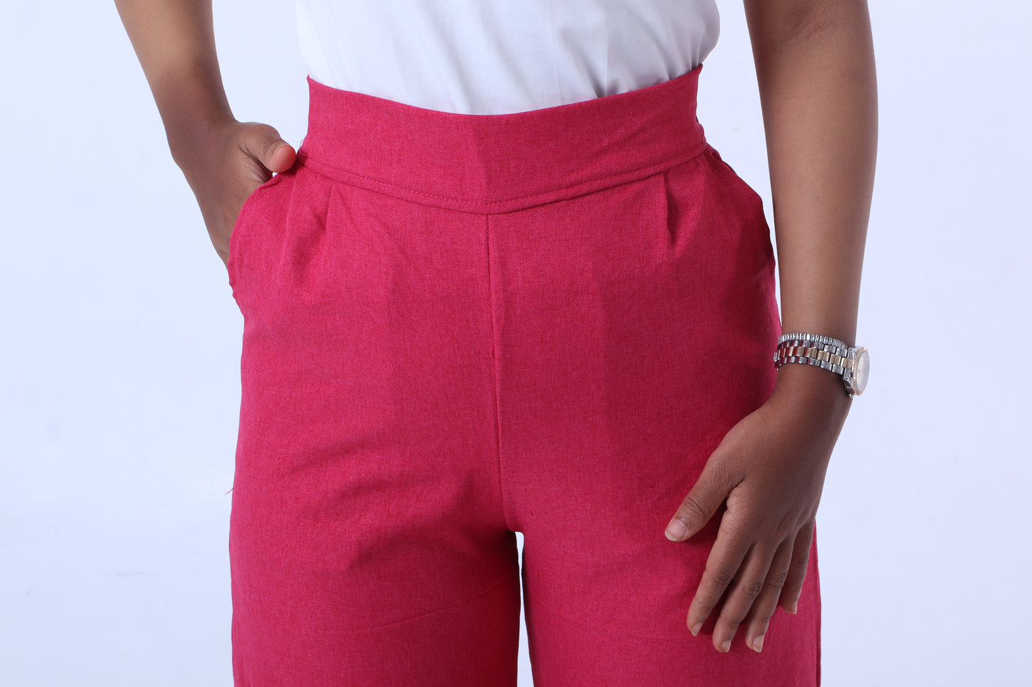 Pink linen pants