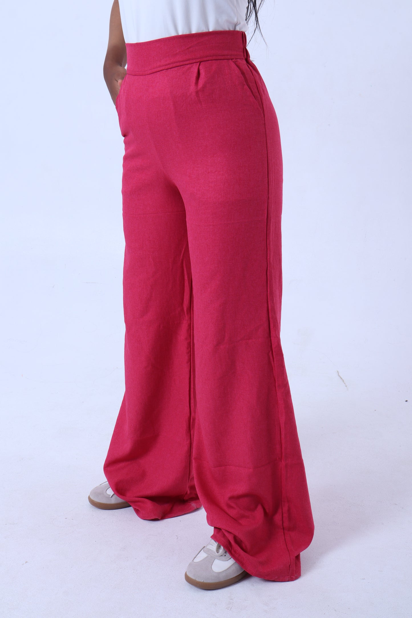 Pink linen pants